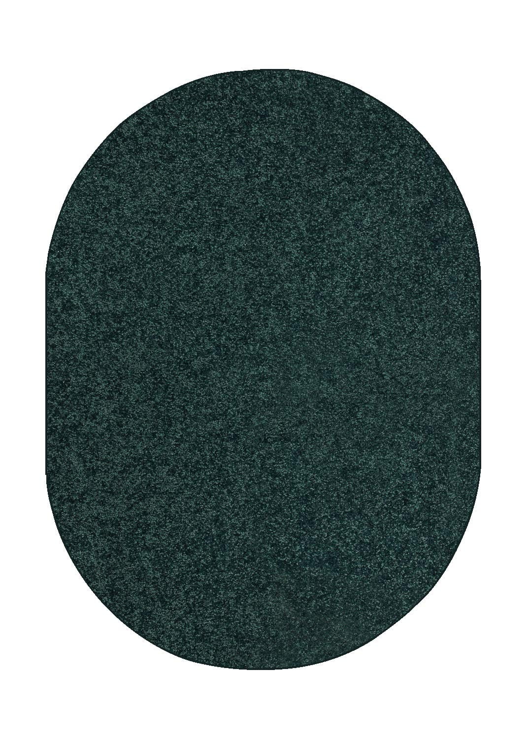 Bright House Solid Color Area Rugs Forest Green 13'x16' Oval