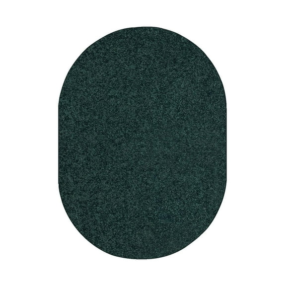 Ambiant Broadway Collection Solid Color Area Rugs Forest Green - 9'x12' Oval