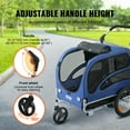 thumbnail image 3 of VEVOR Dog Bike Trailer, Supports up to 100 lbs, 2-in-1 Pet Stroller Cart Bicycle Carrier, Easy Folding Cart Frame with Quick Release Wheels, Universal Bicycle Coupler, Reflectors, Flag, Blue/Black, 3 of 9