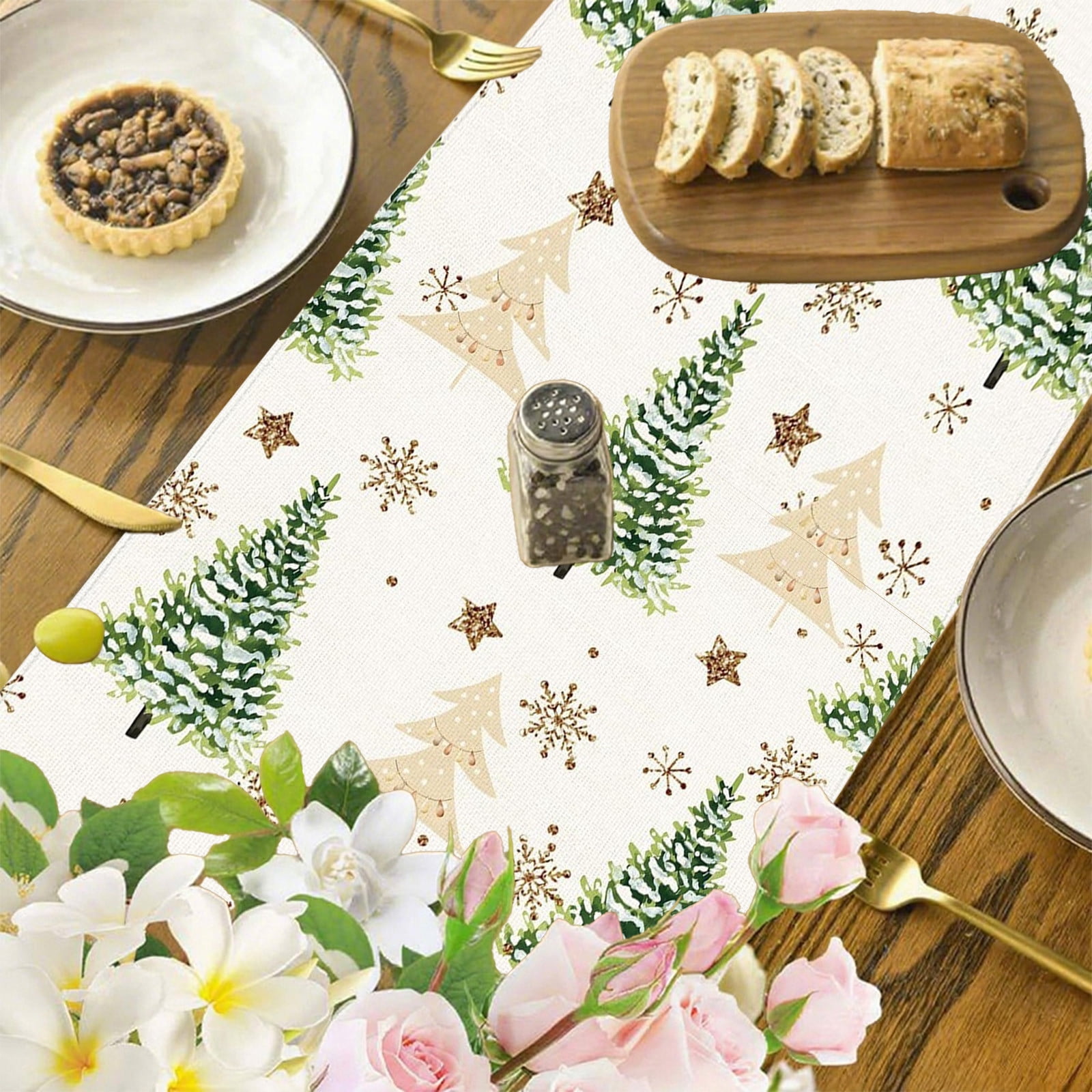 RKSTN Christmas Table Runner 13X72 Inch Christmas Table Runner for Kitchen Decoration Dinner Christmas Holiday Birthday Party Table Home Decoration Christmas Gifts