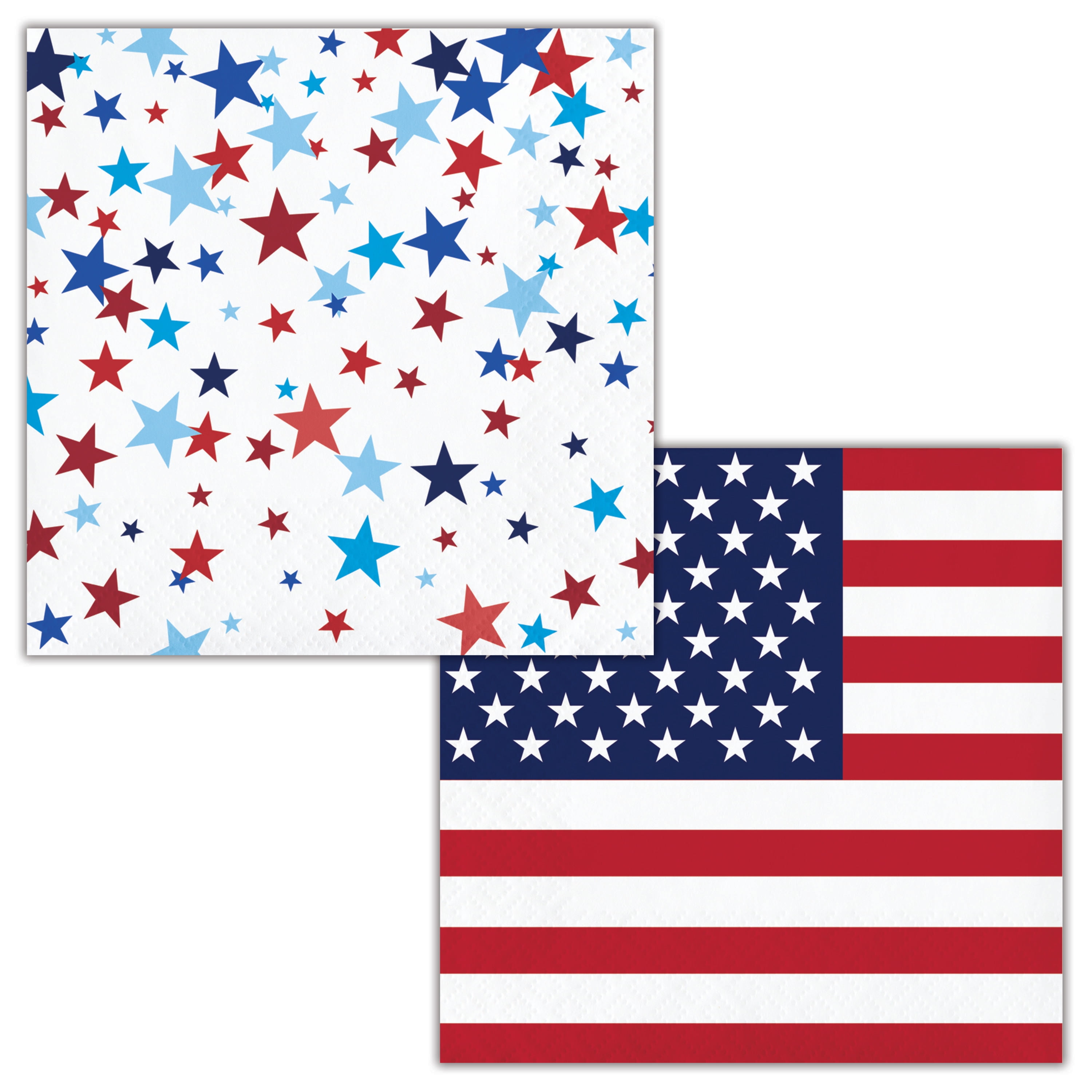 Patriotic Pride Fourth of July Paper Beverage Napkins 48 Count for 24