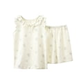 thumbnail image 3 of Bxsruta Women's Floral Print Pajama Set Sleeveless Ruffle Trim Top and Shorts 2 Piece Sleepwear for Women Lightweight Lounge Wear, 3 of 7