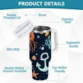 thumbnail image 2 of Yayeee 40oz Stainless Steel Tumbler with Straw and Handle Double-Wall Insulated Travel Water Bottle, Red Jellyfish, 2 of 8