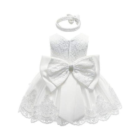 

Huakaishijie Kid Baby Girl Bowknot Party Dress Wedding Tutu Gown Princess Dress