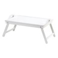 Breakfast in Bed Tray Folding TV White Serving Wood Hospital w/Handles