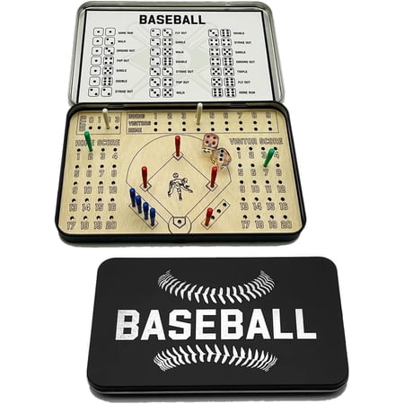 Baseball Travel Game,Tabletop Baseball Games,Baseball Board Game,Travel Game Baseball Football Knuckle Dice Table Game for Adults (Baseball)