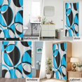 thumbnail image 5 of Shower Curtain Bathroom Set Abstract Geometric Color Block Waterproof Fabric Shower Curtains with Grommets&Hooks, Circle Stripes Blue Gray Black Privacy Bath Curtain for Bathtub 72x72in, 5 of 9