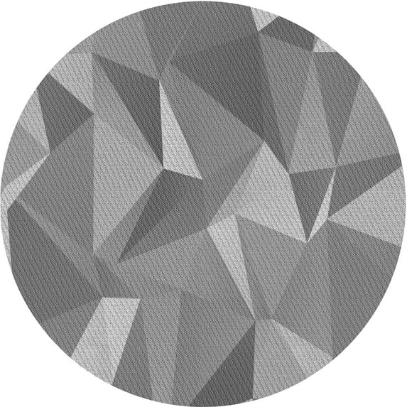 Ahgly Company Machine Washable Indoor Round Transitional Dark Gray Area Rugs, 8' Round