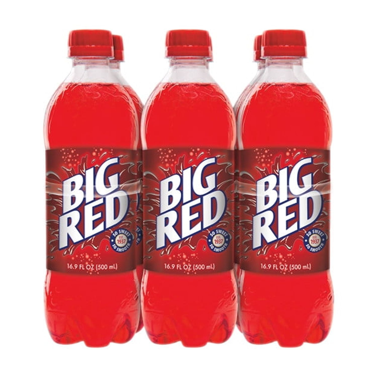 Big Red Soda Pop, 16.9 fl oz, 6 Pack Bottles