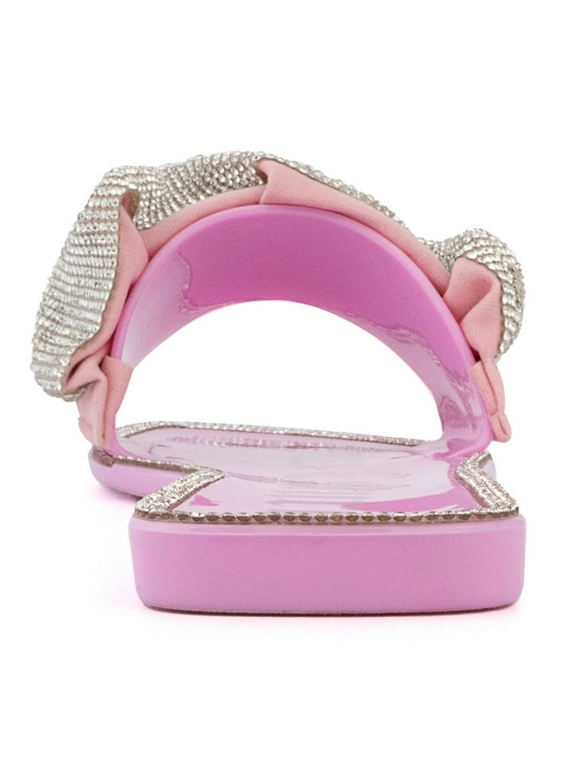 JUICY COUTURE Womens Pink Mixed Media Metallic Logo Embellished