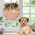 thumbnail image 5 of Hope You Like Dogs Wooden Sign with Paw Bow Rustic Farmhouse Wall Hanging Wreath for Front Door Home Outdoor Decorations, 5 of 17