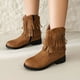 thumbnail image 5 of NECHOLOGY Zapatos Botines para mujer Botines de mujer a la moda nuevo patrón decoración de borlas punta redonda tacón bajo zapatos cómodos con cremallera para otoño e invierno (Yellow 7.5), 5 of 7