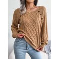 thumbnail image 1 of RWJDXD Femmes Décontracté Col Carré Boutons Manches Longues Pulls et Chandails Tricotés pour Automne Hiver 2023, 1 of 7