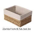 thumbnail image 3 of AOMXGD Hand Woven Rope Storage Basket, 8.7x6.3x4.3In Decorative Organizer Plastic Bin For Kitchen, Bathroom, Closet, Shelves Daily Sundries Arrangement, 3 of 7