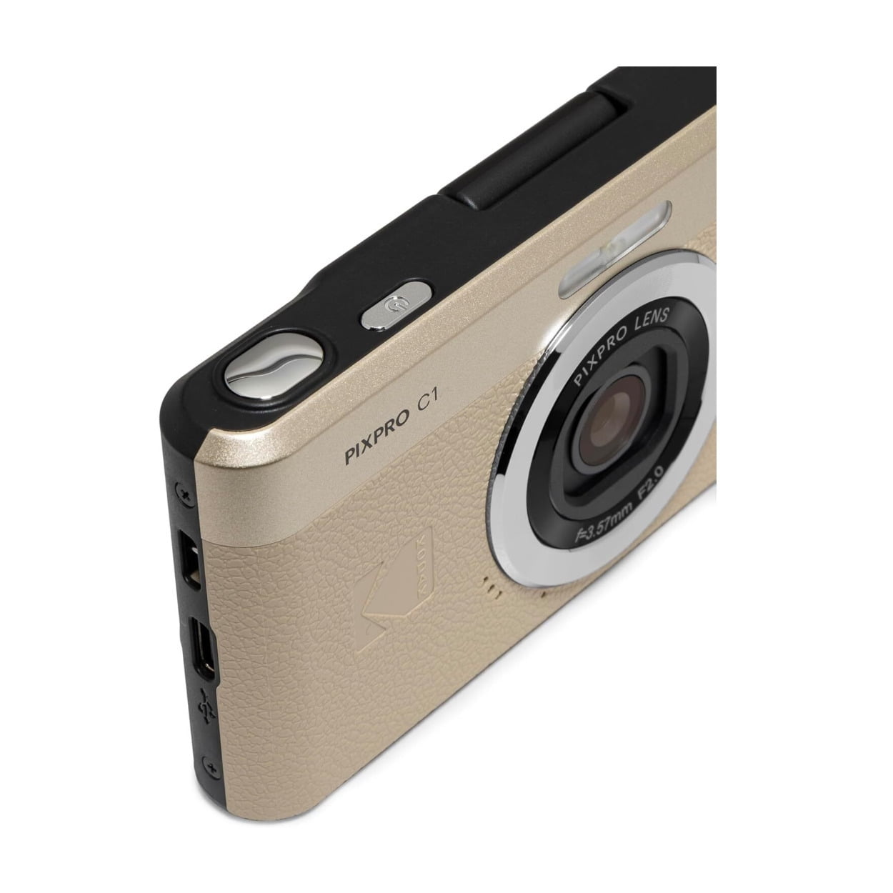 Kodak PIXPRO C1 Digital Camera with 180 Degree Flip Screen - 4X Optical Zoom - 13MP Sensor - Compact Point and Shoot Camera- 1080P Full HD Video for Travel and Vlogging (Tan Color)