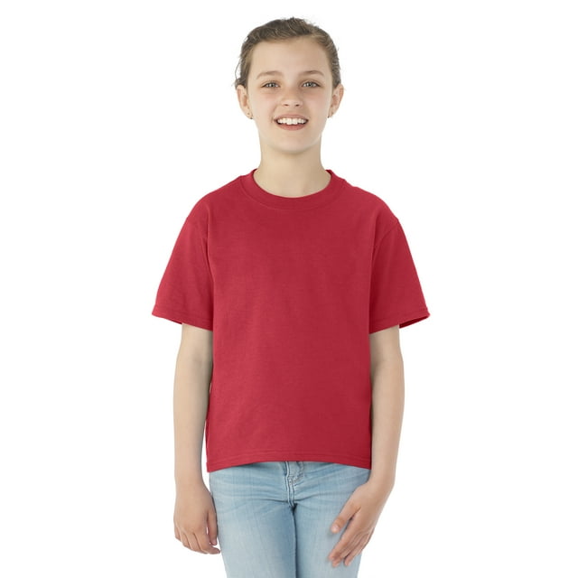 Jerzees T-Shirt à Manches Courtes pour Jeunes DRI-POWER Active, TP, True Red