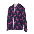 thumbnail image 2 of Pofeuu Cute Flamingo Print Sun Protection Outdoor Lightweight Full Zip UV Cooling Hoodie Long Sleeve Summer Clothing for Outdoor Hiking-Large, 2 of 5