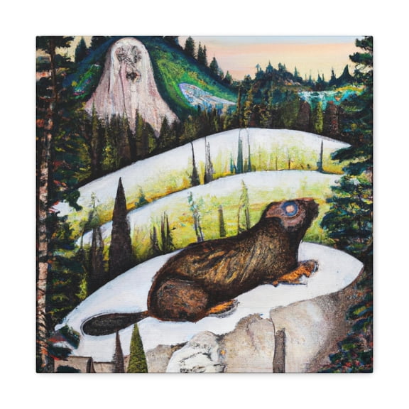 Marmot Folk Art Painting - Canvas