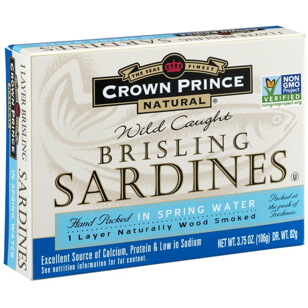Crown Prince Natural 1Layer Brisling Sardines In Spring WaterLow In