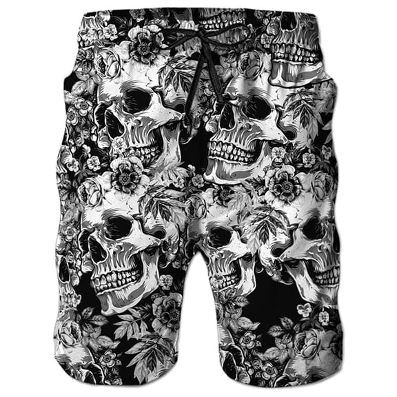 IWRICH Men's Plus Size Holiday Shorts Summer Board Shorts Beach Graphic Printed Casual Short Pants with Pockets 16-Grey XL