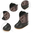 thumbnail image 4 of CAICJ98 Baby Cowboy Cowgirl Boots Infant Western Shoes Boys Girls Round Toe Baby Boots All Seasons Black,3.5(Infant/Toddler), 4 of 7