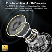 TOZO T6 Wireless Earbuds Bluetooth Headphones, 50H, AI Chat/Translation/Clear Mics, Stereo Bass, Wireless Charging, App-32EQ, IPX8 Waterproof Earphones, Black