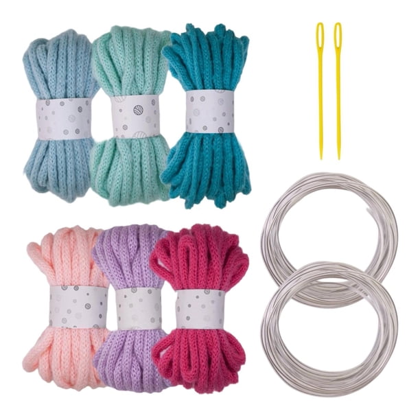 6x Hilos de punto Hilos voluminosos Regalo colorido para principiantes Cojín Jardín de infancia 5M G
