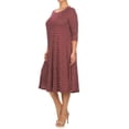 thumbnail image 3 of Women's Plus Size Loose Fit Scoop Neck 3/4 Sleeve Polka Dot Patterned A-Line Long Dress, 3 of 5