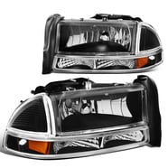 Fari Anteriori Angolari Con Lenti Fumè HL-OH-DR02-SM-CL1 Per Dodge Ram 2002-2005