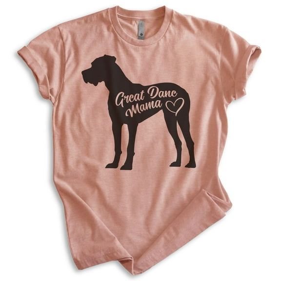 Great Dane Mama T-shirt, Unisex Women's Shirt, Great Dane Owner, Best Dog Mama Gift, Heather Sunset, Medium
