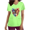 thumbnail image 2 of lcziwo Mardi Gras Scrubs for Women 2025 Spring Summer Short Sleeve T Shirts Nurse Medical Uniforms Casual V Neck Scrub Tops Shirts Green S Gifts for Mom Del Dia, 2 of 6
