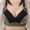 Black, variant on Patlollav Summer Saving Women Plus Size Lace Stitching Plaid Print Non-Steel Ring Non-Magnetic Buckle Underwear Bra