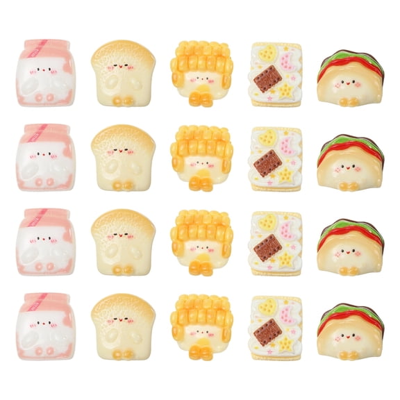 Uxcell Dollhouse Miniature Food, Cute Mixed Dumpling Figures Toys Mini Resin Foods for Pretend Play Kitchen Cooking Game & Doll House Decor (Mixing Colors, 20pcs)