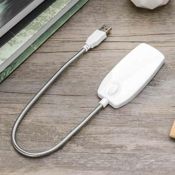 Masteelf  USB Computer Light Laptop Gooseneck Reading Lamp Student White