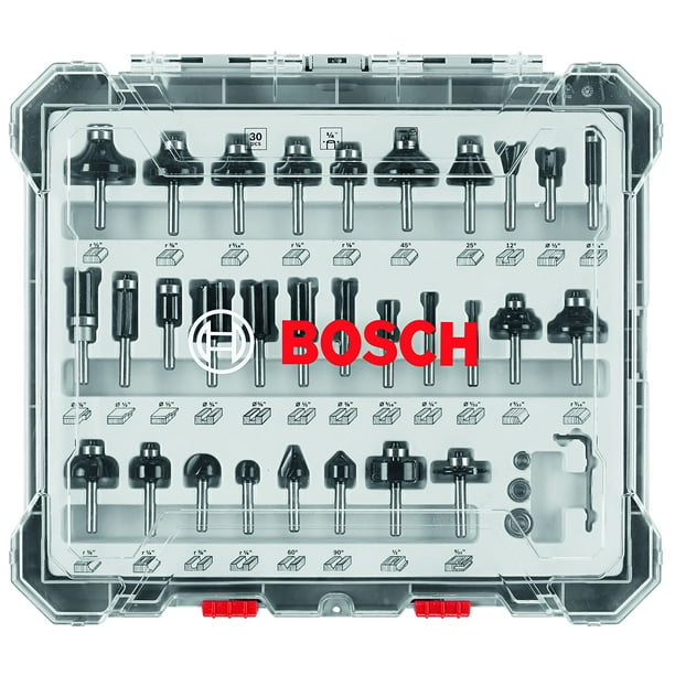 Juego de brocas para fresar madera BOSCH RBS030MBS, 30 piezas, con punta de carburo