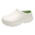 thumbnail image 4 of Men's Womens Water-proof Slip Mule Clogs Lightweight Non Slip Garden Work Shoes Comfortable Platform SlidesSandals White Size 8.5, 4 of 5