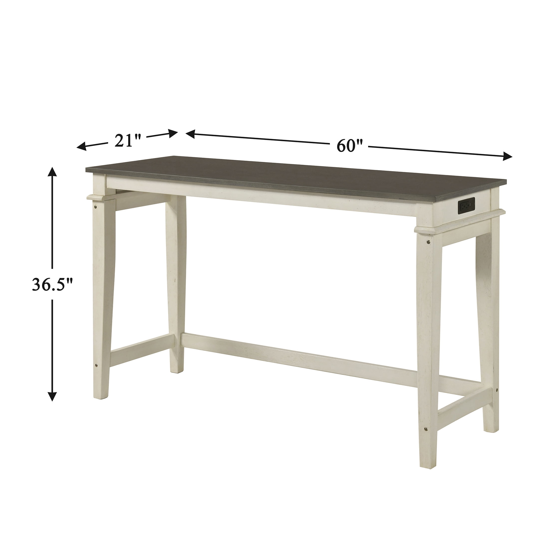 OakvillePark Orlina 4-Piece Pack Counter Height Set, 1 Counter Height Table with 3 Stools, 2-Tone Finish (Walnut/Buttermilk)