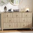 thumbnail image 1 of Ourlova Commode Cannelée 54 Pouces de Large Armoire Organisatrice de Rangement pour Salon Couloir Entrée Naturel, 1 of 7