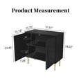 thumbnail image 6 of CBJCBJ Morden Floral 2 Doors Storage Cabinet Credenzas & Buffet Sideboards with Adjustable, Black, 6 of 8