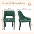 thumbnail image 4 of ClinQ Dining Chair,Morden Wood Leg Upholstered Kitchen Chair Set of 6, Darkgreen-Black Leg, 4 of 6