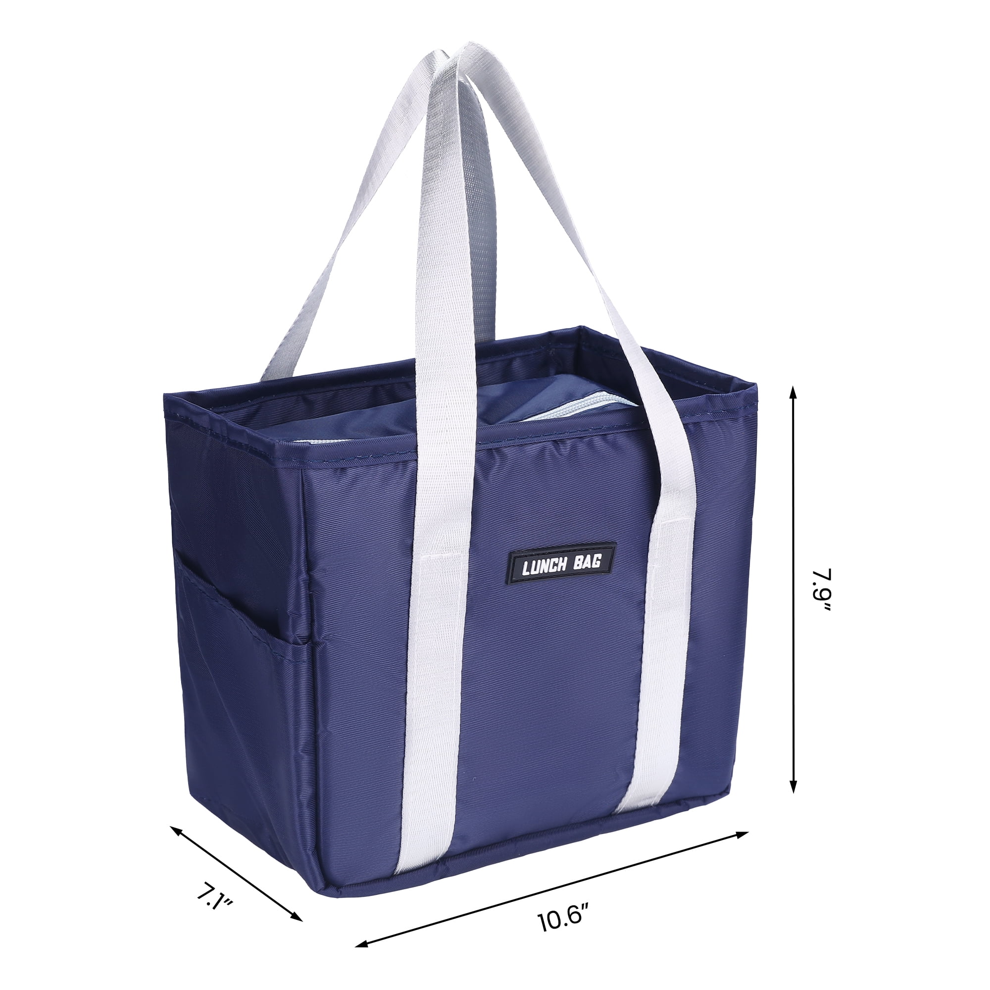 Unique Bargains Insulated Lunch Bag for Women and Men for Work Office Navy Blue
