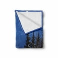 thumbnail image 2 of Camping Soft Flannel Fleece Blanket, Let's Go Camping Winter Adventure Tent on Snow Mountain and Pine Trees, Cozy Plush for Indoor and Outdoor Use, 50" x 60", Yellow and Azure Blue, by Ambesonne, 2 of 6