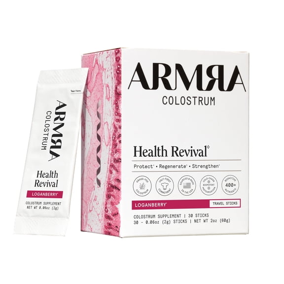 ARMRA Colostrum Loganberry Travel Sticks, 30 Count