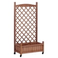 thumbnail image 6 of CASADEAR Raised Garden Bed with Trellis 2 Pack, Outdoor Wooden Planter Box & Plant Stand with Climbing Racks, 6 of 11