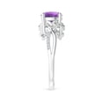thumbnail image 3 of ANGARA Natural 1.15 ct Amethyst and Diamond Twisted Vine Ring in 14K White Gold for Women (Size-7mm) | February Birthstone, Birthday, Anniversary, Jewelry Gift for Women | Natural Amethyst Ring, 3 of 9