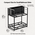 thumbnail image 3 of KEXIBO 2-Tier Metal Hair Tool Organizer with Blow Dryer Holder, Bathroom Countertop Storage Rack for Makeup & Skincare, Space-Saving Vanity Shelf, Black, 3 of 10