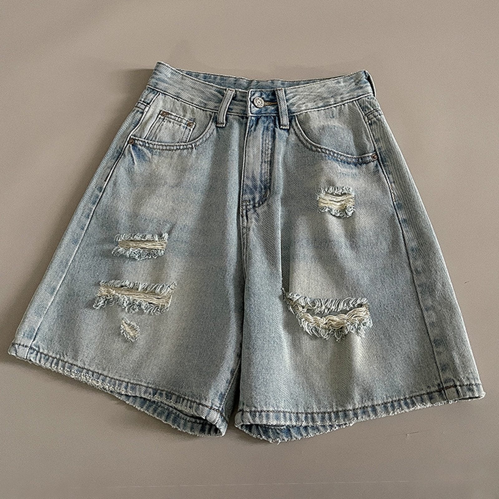 Jean Shorts For Women Streetwear Ripped Jorts Mid Low Waisted