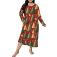 thumbnail image 2 of siminseming Chemises de Nuit de Noël pour Femmes & Chemises de Nuit Grande Taille Robe de Nuit Décontractée Imprimé Nœud Papillon Manches Longues Col Rond Extensible Vêtements & Accessoires, 2 of 5