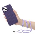 thumbnail image 3 of Honeycomb Case for iPhone 15, [Support Wireless Charging] [With Kickstand] [With Lanyard] Heat Dissipation Breathable Cooling Shockproof Protective Case for iPhone 15,Purple, 3 of 5