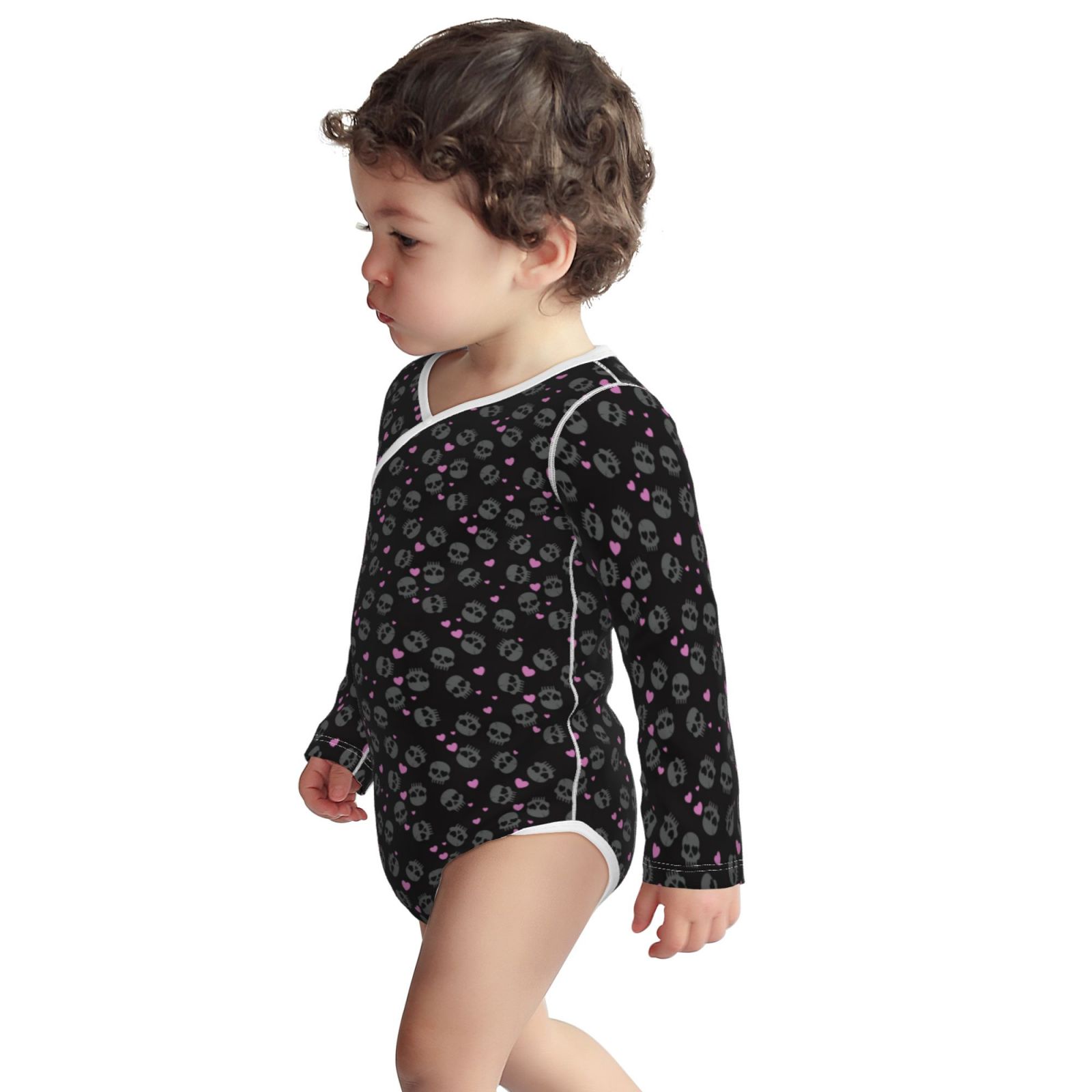 Xecao Cool Skull Love Print Baby unisex-baby Cotton Long-sleeve Bodysuits-18 Months